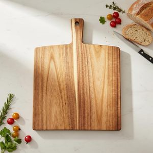 Tabla de cortar de madera de acacia de doble cara, rectangular, con asa, para uso en la cocina - Product Image 1