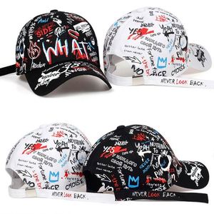Casquettes de baseball structurées 6 panneaux avec broderie 3D en relief et graffiti, boucle métallique, unisexe adulte, vente en gros - Product Image 1