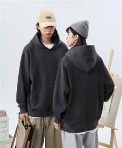 Sweat-shirts à capuche épais de haute qualité 500 g/m², unis, lourds, surdimensionnés, sans cordon, unisexe, avec logo personnalisé, grandes tailles pour hommes - Product Image 6