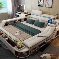 Chambre à coucher moderne lit multifonctionnel avec massage lit double design avec rangement