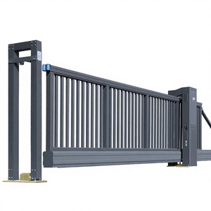<span class=keywords><strong>Portail</strong></span> <span class=keywords><strong>coulissant</strong></span> cantilever à lames coulées, haute sécurité, durable, à rétraction automatique, avec revêtement poudré, design <span class=keywords><strong>contemporain</strong></span> - Product Image 2