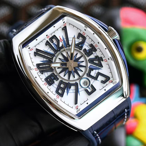 Premium Grade White Yachting Compass Dial Tonneau Silver Case Automatic Mechanical High-End Precision Elite Gentlemen Timepiece - Product Image 1