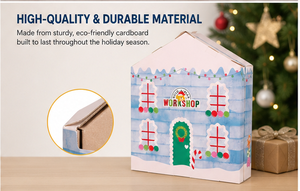 Custom 25 Days House Shaped Advent Calendar <b>Box</b> Double Door Rigid Cardboard Empty OEM <b>Christmas</b> Countdown Surprise Wholesale - Product Image 3