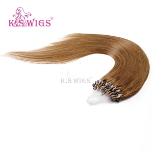 K.SWIS <b>Micro</b> Ring Hair <b>Extensions</b> 100% Virgin Human Hair No Glue No Tape Glue <b>Micro</b> Beads Link Soft Durable Wholesale For Salon - Product Image 3