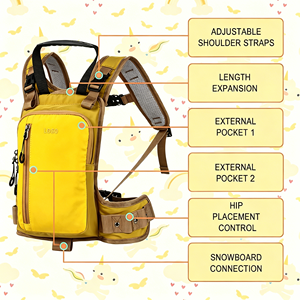 Harnais d'entraînement portable personnalisé pour enfants, pour le ski et le snowboard, sac à dos d'assistance au ski pour enfants avec laisses amortissantes - Product Image 2