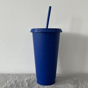Mossion Pride 16oz 24oz Reusable Matt Plastic Summer Solid Color Ice Cold <strong>Frosted</strong> Plastic Drink <strong>Cup</strong> with Lids and Straws - Product Image 4