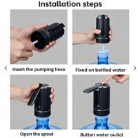 Pompe à eau électrique pliable, 3 interrupteurs, automatique, alimentée par batterie, recharge USB, utilisation portable et pratique, 5 gallons