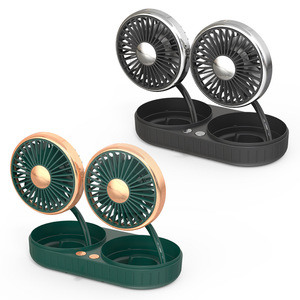 Mini Ventilador Doble para Auto, Rotación de 360 Grados, USB, Portátil, Ventilador de Ventilación para Auto, Verde, Negro, Plateado - Product Image 5