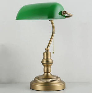 Bankacılar Masa Lambası Metal Beyaz Cam Gölge Basit Modern Vintage Retro USB Çekme Zinciri Anahtarı Ev Ofis Masa Lambası - Product Image 2