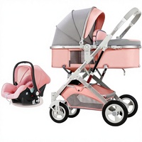 Poussette bébé pliable en tissu Oxford, amortissante, capacité de charge 15 kg, position assise/allongée bidirectionnelle, pour le sommeil en position couchée