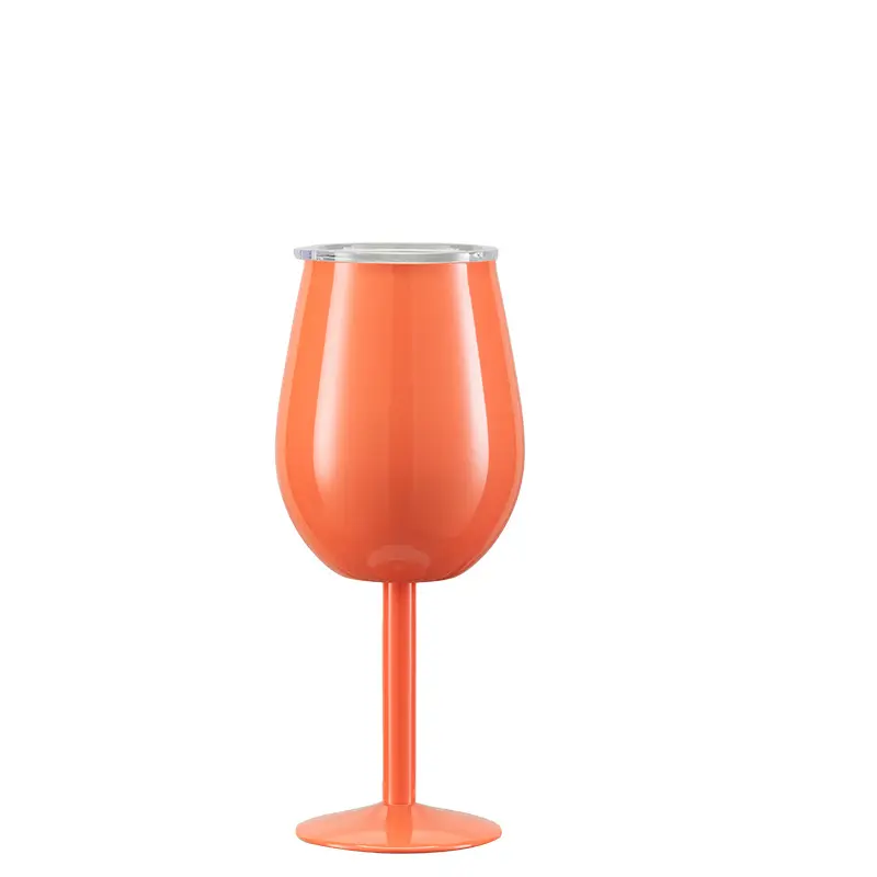Creative 304 Stainless Steel Single Layer High Legged Red Wine Glass Large Capacity Drum Shaped And Drop Resistant Wine Glass