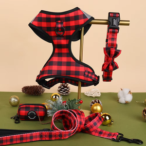 Kalung Harness tali hewan peliharaan, Tahun Baru Natal, Set kerah Harness, tali hewan peliharaan Neoprene, Logo kustom - Product Image 1