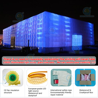 Tente gonflable lumineuse à LED personnalisable, certification CE, ventilateur intégré, modèle publicitaire pour l'extérieur commercial