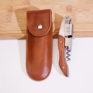 Gỗ hồng sắc đôi bản lề đòn bẩy gỗ mở nút chai Gỗ xử lý rượu vang corkscrew người phục vụ người bạn corkscrew - Product Image 1