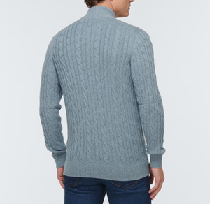 Cavo a due vie con cerniera Cardigan a collo alto in <span class=keywords><strong>cotone</strong></span> <span class=keywords><strong>maglia</strong></span> da <span class=keywords><strong>uomo</strong></span> maglione lavorato a <span class=keywords><strong>maglia</strong></span> da <span class=keywords><strong>uomo</strong></span> Cardigan maglione maglione da <span class=keywords><strong>uomo</strong></span> - Product Image 5