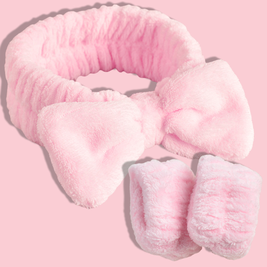 8#ensemble 3 pièces ceinture de toilette rose