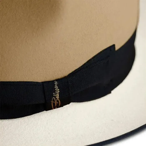 Chapeau Fedora en laine kaki avec bande noire et bord blanc, taille adulte unisexe 56-58CM, style européen décontracté printemps-été - Product Image 4