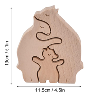 Figurines en bois sculptées à la main, Art moderne, Sculpture en bois durable, Ours Anima, Ours en puzzle, Ours en famille, Cadeaux, Magasins