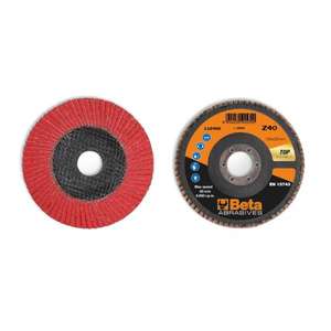 Discos de solapa BETA - 112480104 con paño abrasivo recubierto de cerámica, almohadilla de respaldo de fibra de vidrio y construcción de solapa única Ø 125 mm (mu - Product Image 4