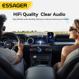 ESSAGER Adaptateur audio sans fil Blue Tooth 5.3 Récepteur 3.5Mm 3.5 Jack Aux Auto Musique Stéréo Kit de voiture pour amplificateur de haut-parleur de voiture - Product Image 2