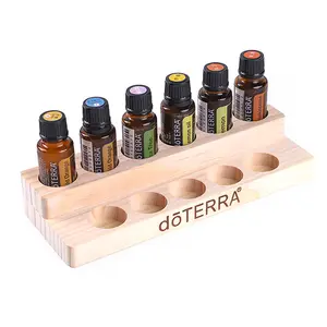 에센셜 오일 디스플레이 스탠드 나무 화장품 주최자 doterra 오일 병 홀더 더블 레이어 향수 아로마 테라피 주최자 트레이