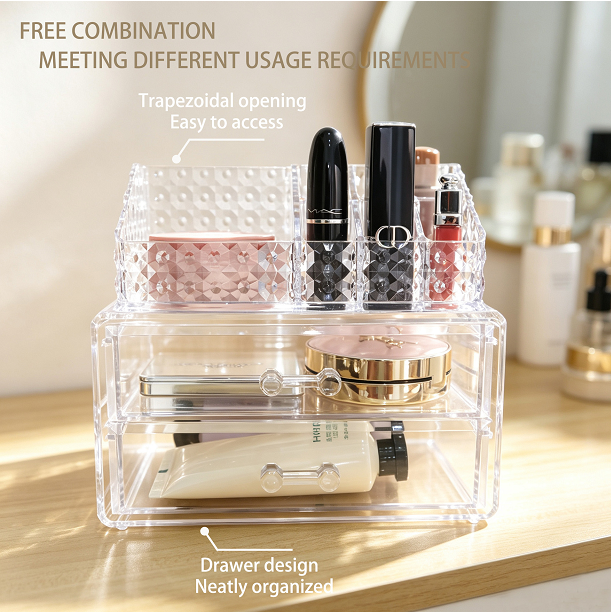 Transparent Cosmetic Storage Box - Crystal Lipstick Holder - Makeup ...
