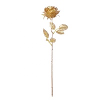 Simulierte Seiden-Gold-Silber-Rosen für Partydekorationen, Blumenarrangements & Szenenverschönerungen
