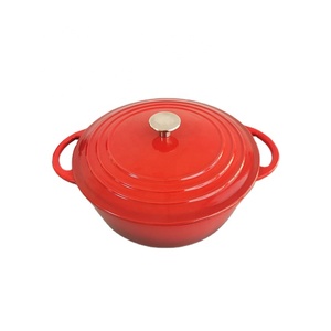Ustensiles de cuisine <span class=keywords><strong>en</strong></span> émail rouge antiadhésif Casserole Casserole Couvert <span class=keywords><strong>en</strong></span> <span class=keywords><strong>fonte</strong></span> Four hollandais 6 pintes - Product Image 1