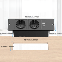 Panneau de prise de courant encastré intégré aux meubles avec ports USB pour bureau, îlot de cuisine, armoire et chambre d'hôtel
