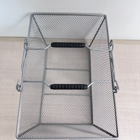 Panier de rangement multifonction en métal avec poignée, design rectangulaire durable pour une utilisation polyvalente - pique-nique et rangement pour les courses