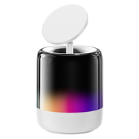 Radio Portátil con Altavoz Magnético RGB, Base Retráctil, 360 °   Soporte para Teléfono con Luz Nocturna y Correa de Emparejamiento TWS con Sonido Estéreo