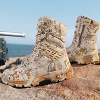BAEWOON TB22 Grande Taille 47 Bottes Tactiques d'Entraînement pour Hommes, Bottes de Jungle Camouflage Vert, Bottes Hautes d'Extérieur Tout-Terrain pour Hommes