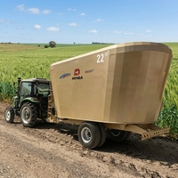Nouvelle remorque mélangeuse d'aliments TMR tractée par tracteur HINDA 9JQL-16, 120 CV, capacité de 16 m, système de décharge hydraulique, alimentateur vertical d'ensilage