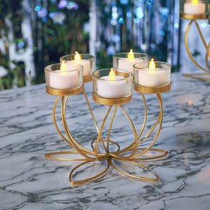 Bougeoir en fer forgé moderne et créatif fait à la main en gros, décoration de table à manger romantique, décoration de la maison, réutilisable - Product Image 3