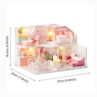 Kit de bricolage Hamaileon pour créer une mini-bibliothèque miniature en bois, maison de poupée pour adultes et adolescents, comprend des meubles mignons, un modèle et une housse anti-poussière