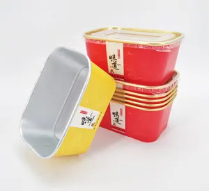 Сделано в Китае, хорошее качество, алюминиевая фольга кашированая бумагой чаша для салата держи еду теплой для фаст-фудов на вынос контейнер