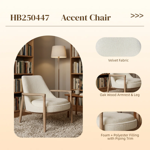 Fauteuil d'appoint moderne de luxe pour salon avec accoudoirs en bois massif et tissu bouclé pour chambre, appartement, hôtel - Product Image 2