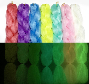 Di alta qualità colorato sintetico incandescente estensione luce trecce <span class=keywords><strong>capelli</strong></span> splendenti nel buio per le ragazze - Product Image 6