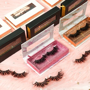 bo&icirc;tes personnalis&eacute;es vente en gros de marque priv&eacute;e vegan moelleux fausse bande de <strong>vison</strong> vendeur de cils avec emballage - Product Image 2