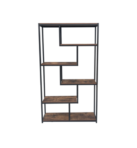 <span class=keywords><strong>Étagère</strong></span> de bibliothèque rétro en forme de L pour la maison, bibliothèque longue en <span class=keywords><strong>métal</strong></span> courbé et en <span class=keywords><strong>bois</strong></span>, bibliothèque de style industriel - Product Image 4