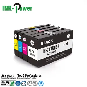 หมึก-POWER 711 XL 711XL พรีเมี่ยมเข้ากันได้สีอิงค์เจ็ท Tintas ตลับหมึกสำหรับ HP711 HP711XL HP Designjet T520 T120เครื่องพิมพ์