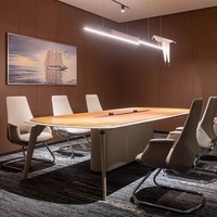 Meubles de bureau de haute qualité, multifonctionnels, mobiles, modernes, table de réunion en placage pour salle de réunion