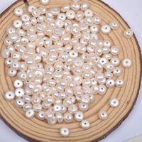 Perles d'eau douce plates et rondes de 7 mm en gros, perles en vrac de type abaque pour la fabrication de bijoux