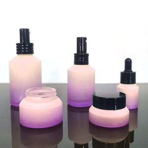 New Design Skincare Packaging <b>Empty</b> Slant Glass Cream Jar Cosmetic Dropper <b>Bottle</b> Serum Pump Dispenser Screen Printing Custom - Product Image 4