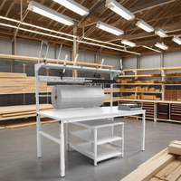 Banc de travail en acier de qualité supérieure avec plateau en MDF, hauteur réglable, facile à utiliser, table d'emballage pour atelier et expédition e-commerce