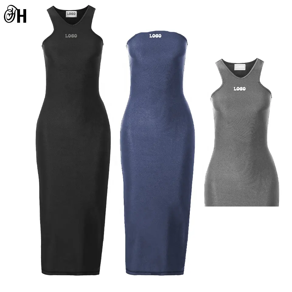 2024 Newest Fashion Dress Factory OEM ODM Manufacturer High-end Long Dresses Embellished Satin-jersey Midi dress