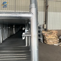 Échafaudage Ringlock de construction modulaire en acier galvanisé conforme à la norme EN12810 pour le soutènement des façades extérieures de bâtiments