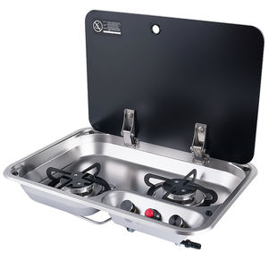 Disposition coudée 2 brûleurs en acier inoxydable RV Cuisinière à <span class=keywords><strong>gaz</strong></span> intégrée pour <span class=keywords><strong>camping</strong></span>-<span class=keywords><strong>car</strong></span> Table de <span class=keywords><strong>cuisson</strong></span> pour van caravane <span class=keywords><strong>camping</strong></span>-<span class=keywords><strong>car</strong></span> Cuisine - Product Image 1