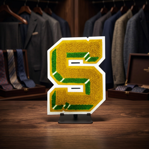 Ultima toppa 3D <span class=keywords><strong>S</strong></span> con lettera in ciniglia di design personalizzato di buona qualità per accessorio di abbigliamento - Product Image 1