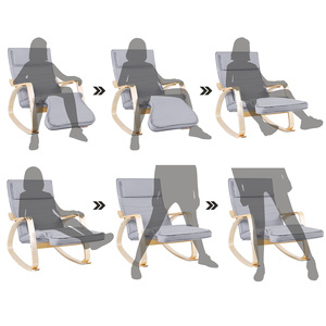 Fauteuil à bascule <span class=keywords><strong>SONGMICS</strong></span>, fauteuil à bascule multifonctionnel pour salon, fauteuil à bascule de jardin avec repose-pieds - Product Image 4